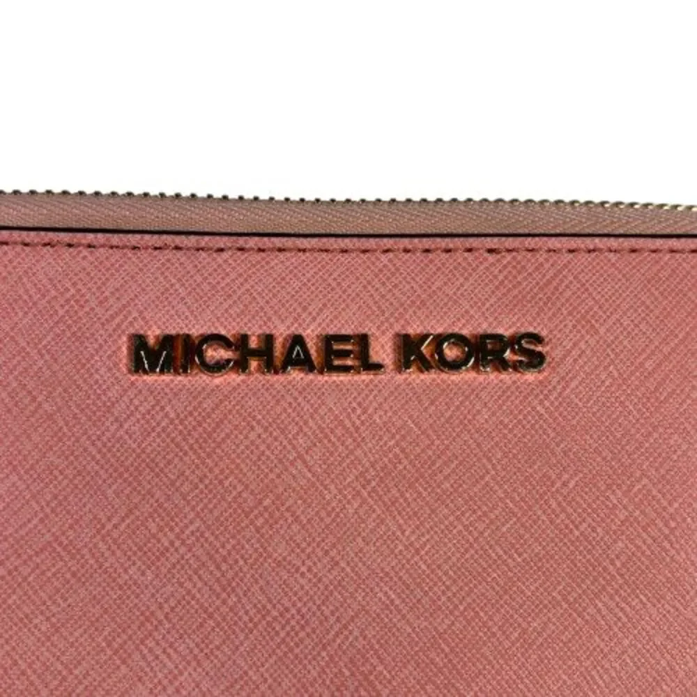 Michael Kors Jet Set Travel Rose Pink Zip Tech Phone Case Wallet Clutch